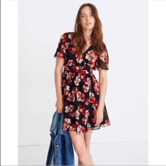 madewell red wrap dress